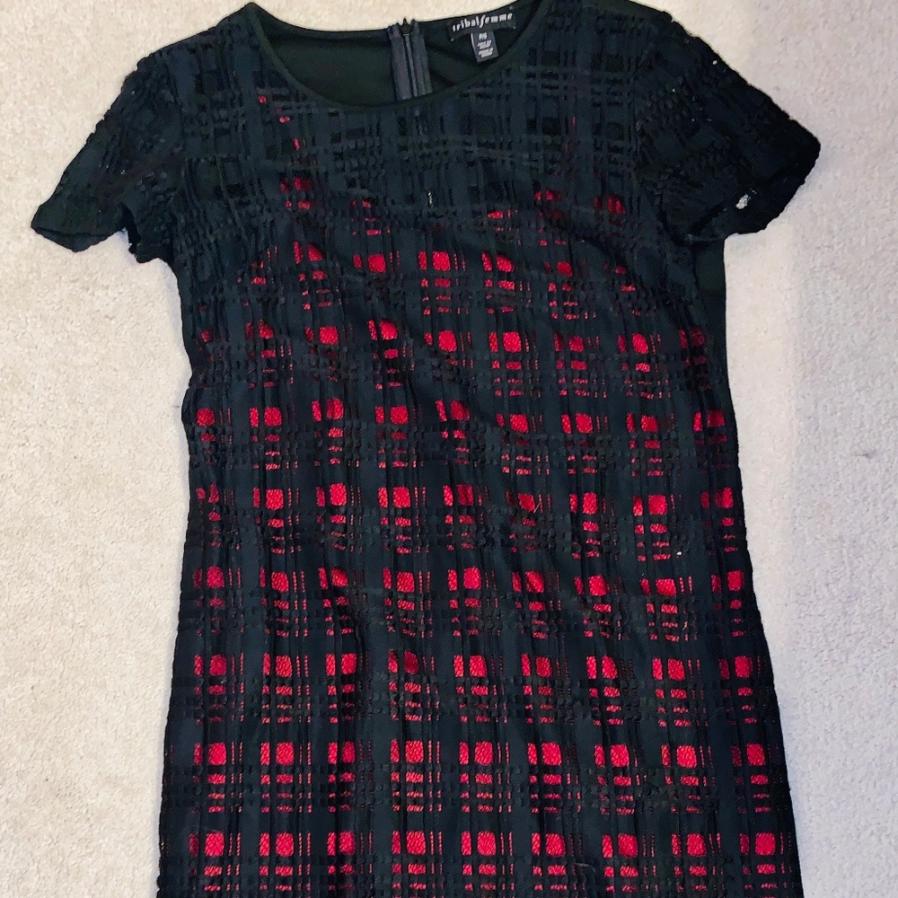 Red and Black Dress
